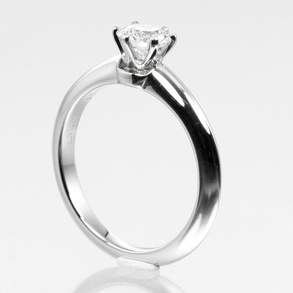 TIFFANY Silver Diamond Engagement Ring - Picture 3 of 10